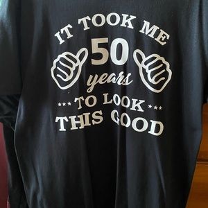 Black, short sleeved tshirt, size men’s large